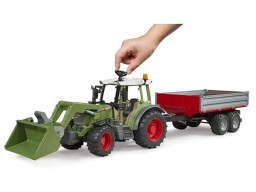 Bruder Traktor Fendt Vario 211 s čelním nakladačem a sklápěcím přívěsem 1:16